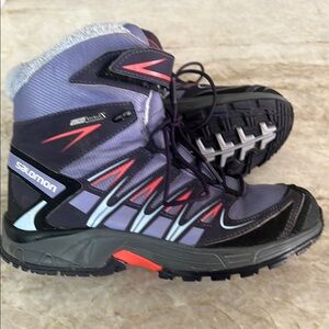 Salomon Purple and Black Hiking Boots